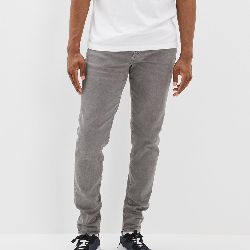 Mens Grey American Eagle Airflex- athletic fit jeans